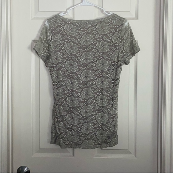 Banana Republic Silver/Grey Lace Top - Picture 2 of 5